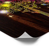 Rustikale Spiralbäume Hochzeit Poster (Ecke)