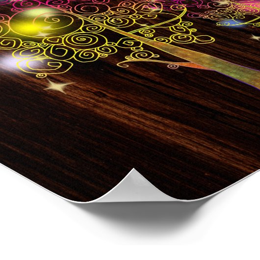 Rustikale Spiralbäume Hochzeit Poster (Ecke)