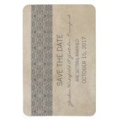 Rustikale Spitze Save-the-Date-Magnet, Grau Magnet (Vertikal)