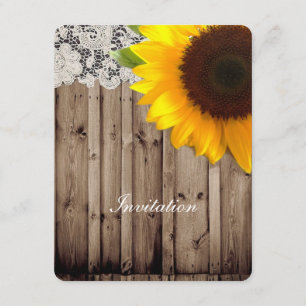 rustikale Spitze Scheunenholz Land Sonnenblume Hoc Einladung
