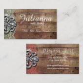 Rustikale Spitze-Shabby Chic-Geschäfts-Karten Visitenkarte (Vorne/Hinten)