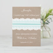 Rustikale Spitze sind Sie meine Brautjungfer Einladung (Stehend Vorderseite)