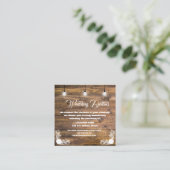 Rustikale Spitzen-Aufsteckkarten aus Holz Begleitkarte (Stehend Vorderseite)