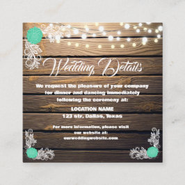 Rustikale Spitzen-Aufsteckkarten aus Holz Begleitkarte