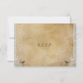 Rustikale Spitzen bedrückte Hochzeitsempfang UAWG RSVP Karte (Rückseite)