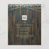 Rustikale Spitzen Gypsophila Lights Mason Jar Wedd Flyer (Hinten)