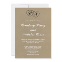 Rustikale Spitzen-Herzen-Hochzeitseinladung mit In