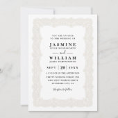 Rustikale Spitzen Hochzeit mit elegantem QR-Code Einladung (Vorderseite)