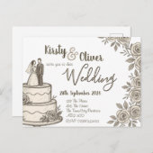 Rustikale Spitzen-Kalligrafie Postkarte (Vorne/Hinten)