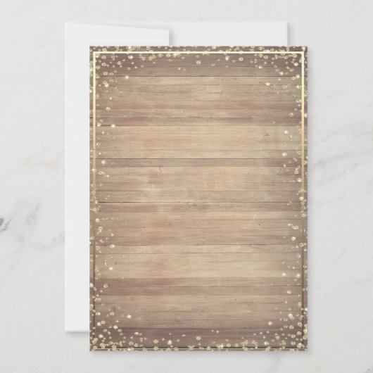 Rustikale Spitzen, Kleidung, Lichter, Sonnenblumen Einladung (Rückseite)