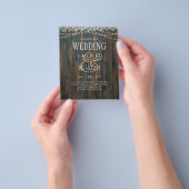 Rustikale Spitzen Lichter Holz aussehen Hochzeit Flyer (Gruppe)
