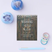Rustikale Spitzen Lichter Holz aussehen Hochzeit Flyer (Einzeln)