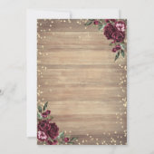 Rustikale Spitzen, Lichter, Kleid, Rose Holz Quinc Einladung (Rückseite)