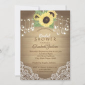 Rustikale Spitzen, Mason Jar, Streichelleuchten, S Einladung (Vorderseite)