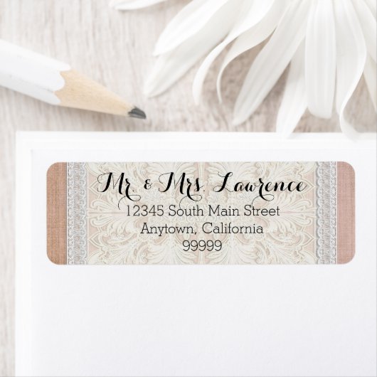 Rustikale Spitzen mit Vintagem Leinen Landschaftse (Insitu)