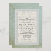 Rustikale Spitzen mit Vintagem Leinen Landschaftse Einladung (Vorne/Hinten)