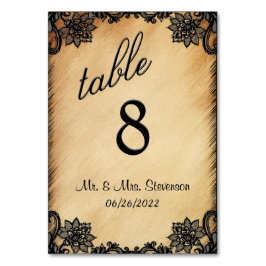 Rustikale Spitzen-Tischnummer Tischnummer