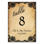 Rustikale Spitzen-Tischnummer Tischnummer (Rückseite)