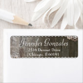 Rustikale Spitzen und Blume Modernes Adressetikett (Insitu)