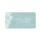 Rustikale Spitzen und Burlap Adressaufkleber (Vorne)