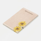 rustikale Spitzen- und Burlap-Sonnenblumen-Hinweis Post-it Klebezettel (angewinkelt)