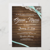 Rustikale Spitzen- und Holzhochzeit Einladung (Vorderseite)