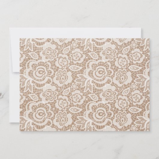 Rustikale Spitzen- und Kraft-Foto-Hochzeitseinladu Einladung (Rückseite)