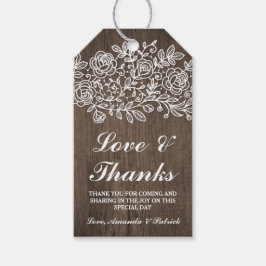 Rustikale Spitzen- und Landholzhochzeit Vielen Dan Geschenkanhänger