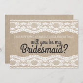 Rustikale Spitzen werden Sie meine Einladung sein (Vorne/Hinten)