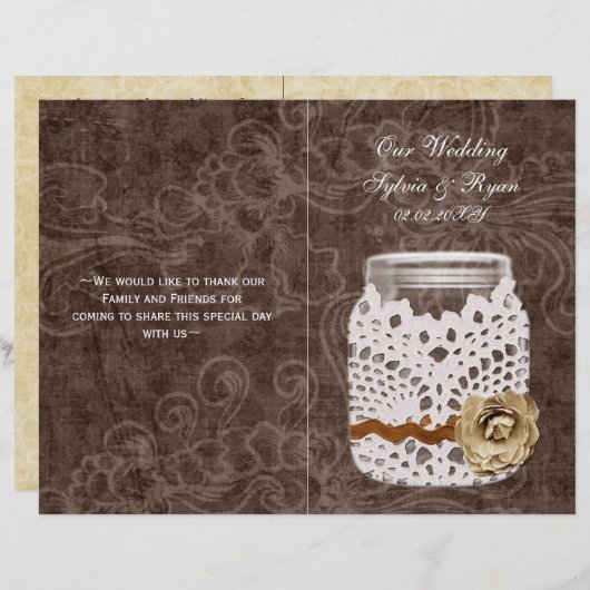 Rustikale Spitzen wrapped Mason Jar Wedding (Vorne/Hinten)