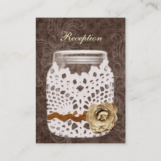 Rustikale Spitzen wrapped Mason Jar Wedding Begleitkarte