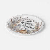 Rustikale Spooky Season Paper Plate Pappteller (Schrägansicht)