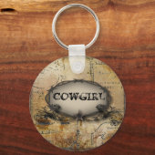 rustikale Stacheldraht Western Cowboy Hochzeit Schlüsselanhänger (Vorderseite)