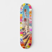 Rustikale Stadtblumen Skateboard (Vorderseite)