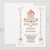 Rustikale Stalldusche Einladung (Vorne/Hinten)