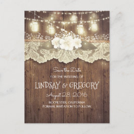 rustikale Stallehzeit speichern das Datum Ankündigungspostkarte