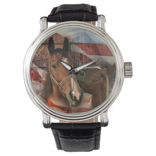 Rustikale Stallenflagge Armbanduhr