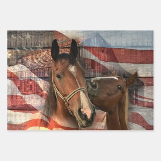 Rustikale Stallenflagge Geschenkpapier Set (Vorderseite 3)