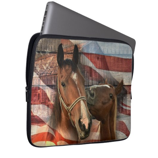 Rustikale Stallenflagge Laptopschutzhülle (Vorne Rechts)