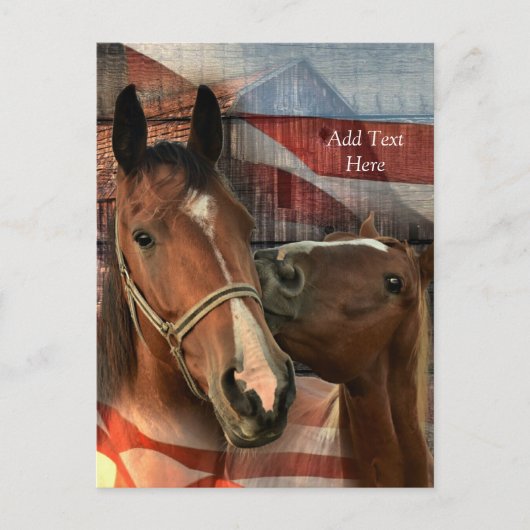 Rustikale Stallenflagge Postkarte (Vorderseite)