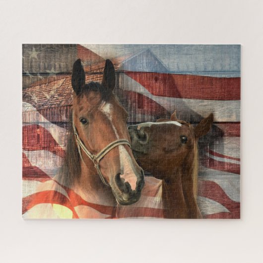 Rustikale Stallenflagge Puzzle (Horizontal)