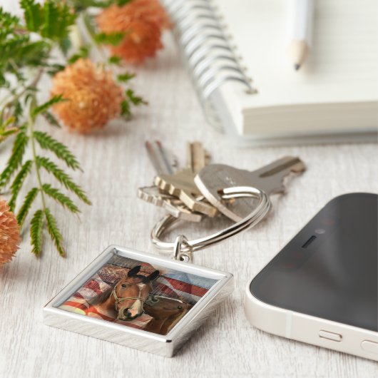 Rustikale Stallenflagge Schlüsselanhänger (Seite)