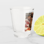 Rustikale Stallenflagge Schnapsglas (Links)