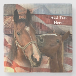 Rustikale Stallenflagge Steinuntersetzer