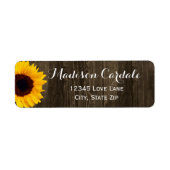 Rustikale Stallenholz-Sonnenblumen-Rücksendeadress (Vorne)