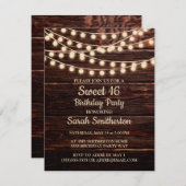 Rustikale Stallenholz Streichelleuchten Süß 16 Ein Einladung (Vorne/Hinten)