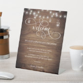 Rustikale Stallenholz-String-Lichter Unplugged Zer Sockelschild (In SItu)