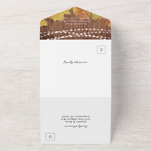 Rustikale Stallenholz-String-Lights-Herbstlaube Ho All In One Einladung (Außenbereich)