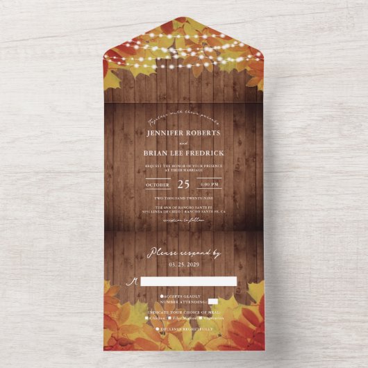 Rustikale Stallenholz-String-Lights-Herbstlaube Ho All In One Einladung (Innen Boden)