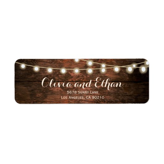 Rustikale Stallenholz-String-Lights Hochzeitadress (Vorne)